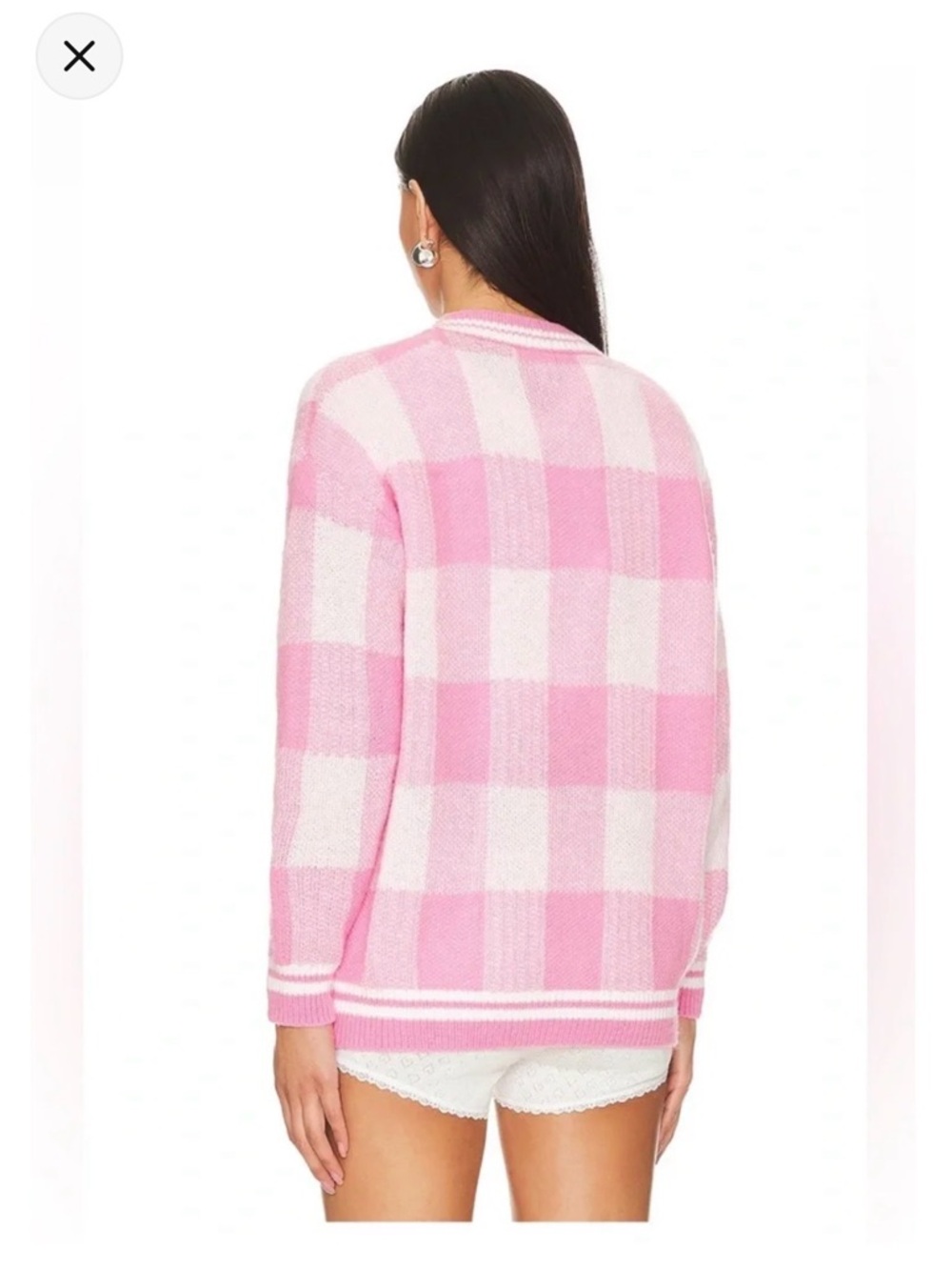 More to Come Revolve Bonnie Pink Plaid Cardigan Sweater XS - Picture 4 of 12